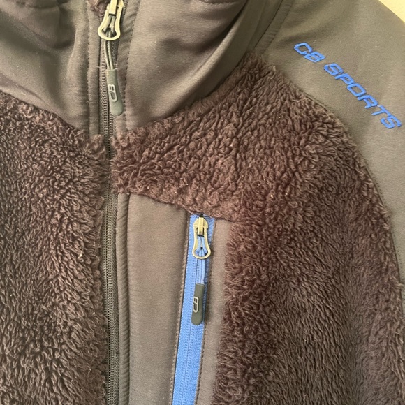 Unisex black fleece CB zip up jacket sz xxl 2xl men’s or women’s oversized layer - Picture 5 of 6